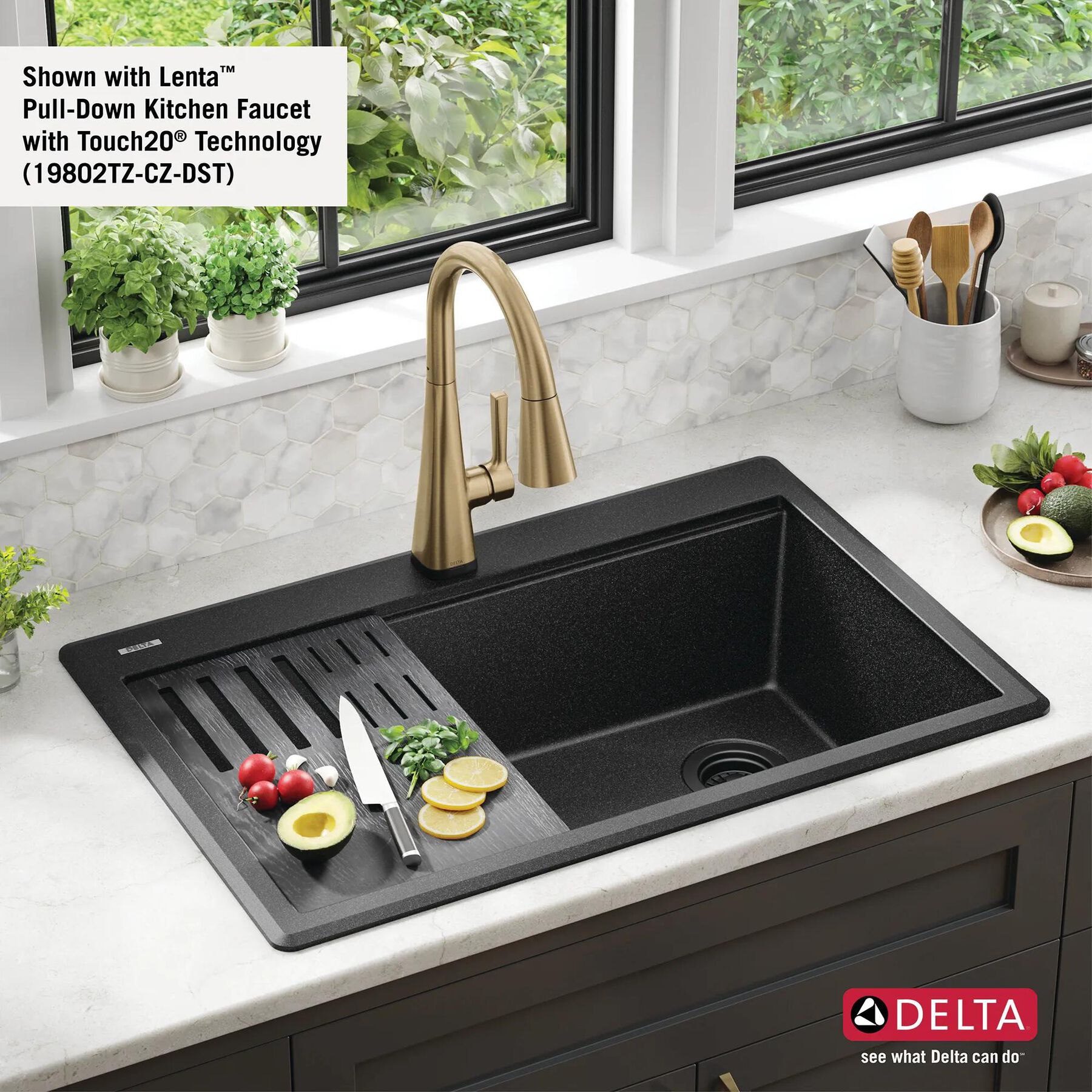 33&rdquo;&nbsp;Granite Composite&nbsp;Workstation Kitchen Sink&nbsp;Drop-In&nbsp;Top Mount&nbsp;Single Bowl with&nbsp;WorkFlow&trade; Ledge and Accessories